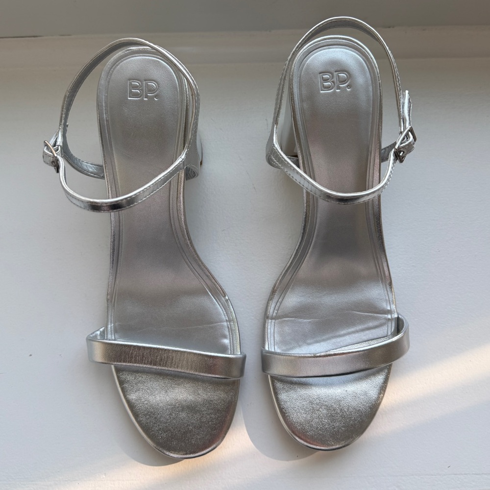 BP Silver Strappy Heels